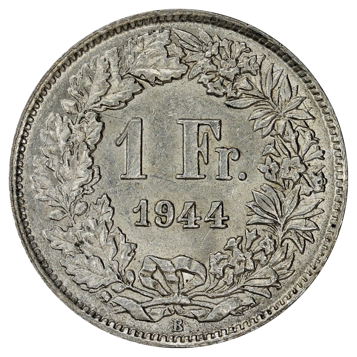 Switzerland 1944B Franc Uncirculated (MS60)