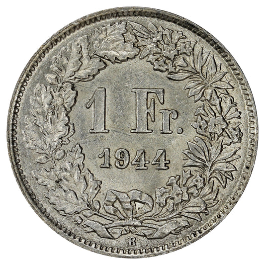 Switzerland 1944B Franc Uncirculated (MS60)