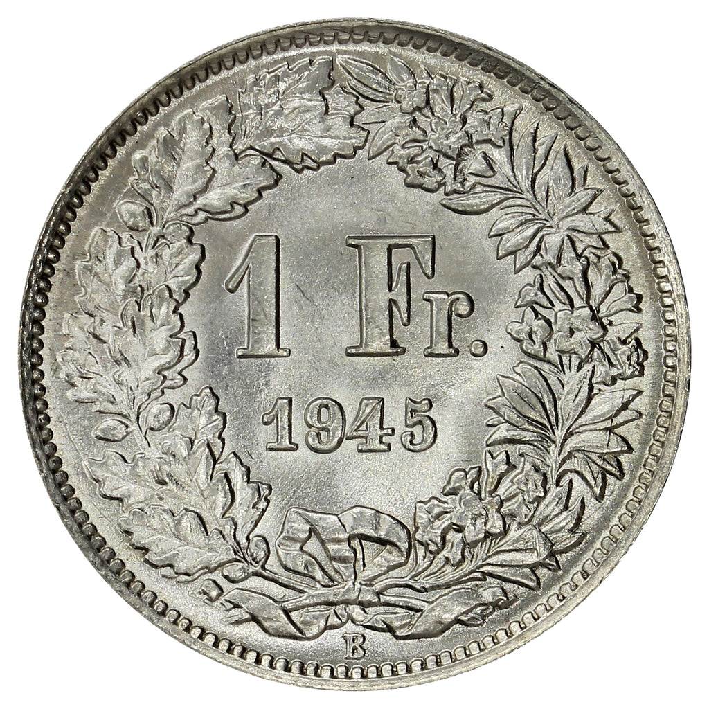 Switzerland 1945B Franc Brilliant Uncirculated (MS63)