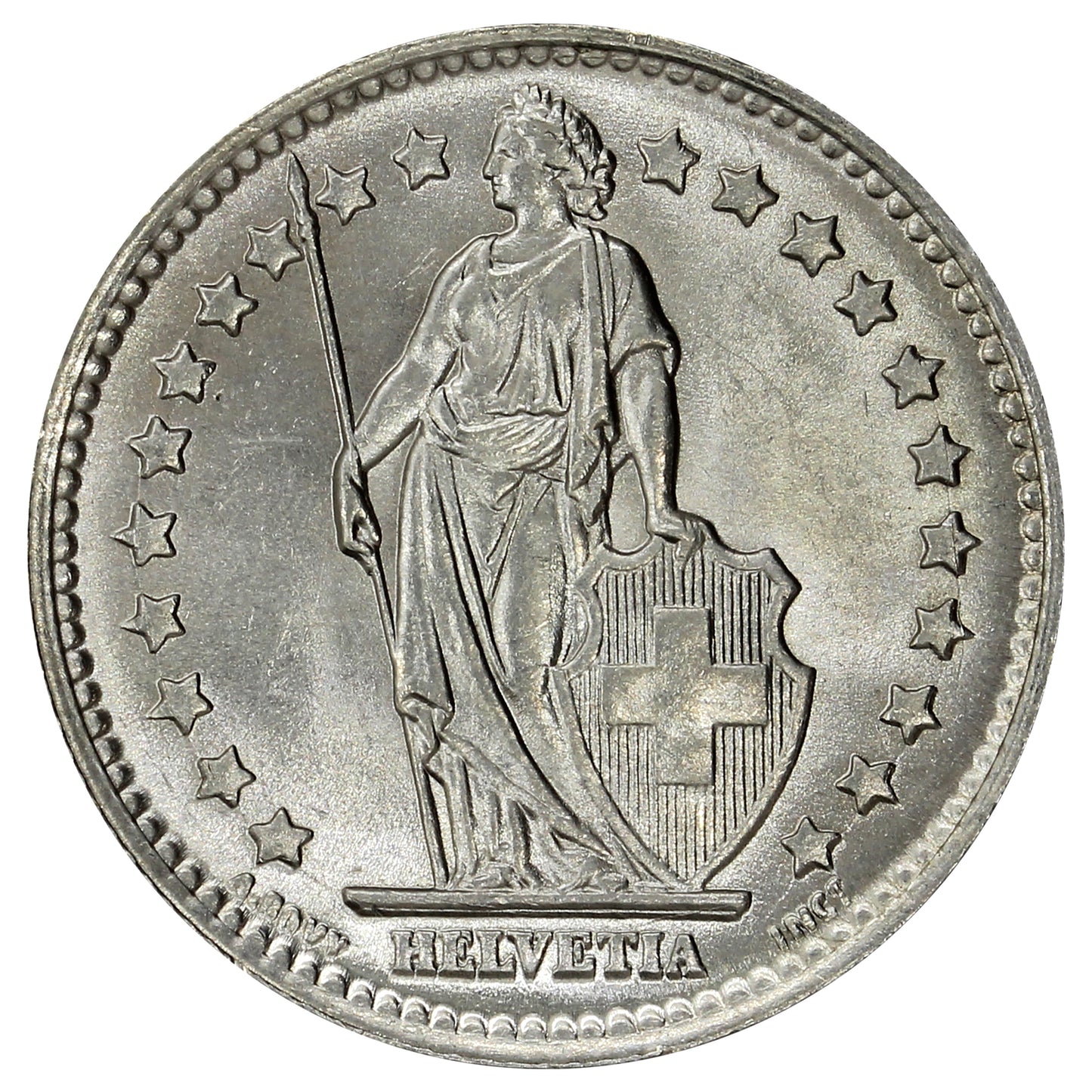 Switzerland 1945B Franc Brilliant Uncirculated (MS63)