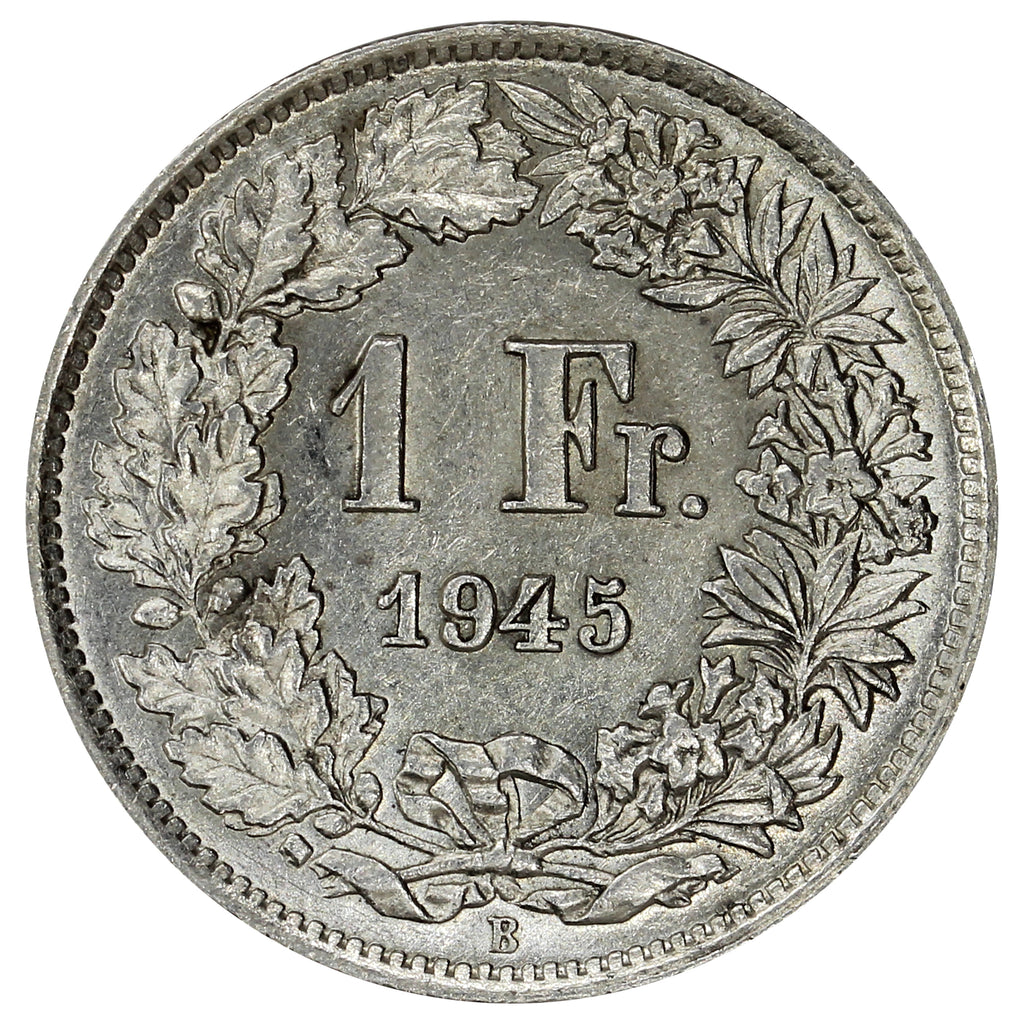 Switzerland 1945B Franc Uncirculated (MS60)