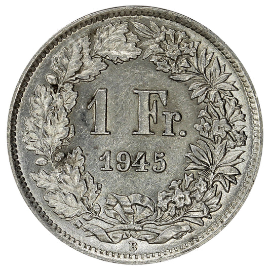 Switzerland 1945B Franc Uncirculated (MS60)