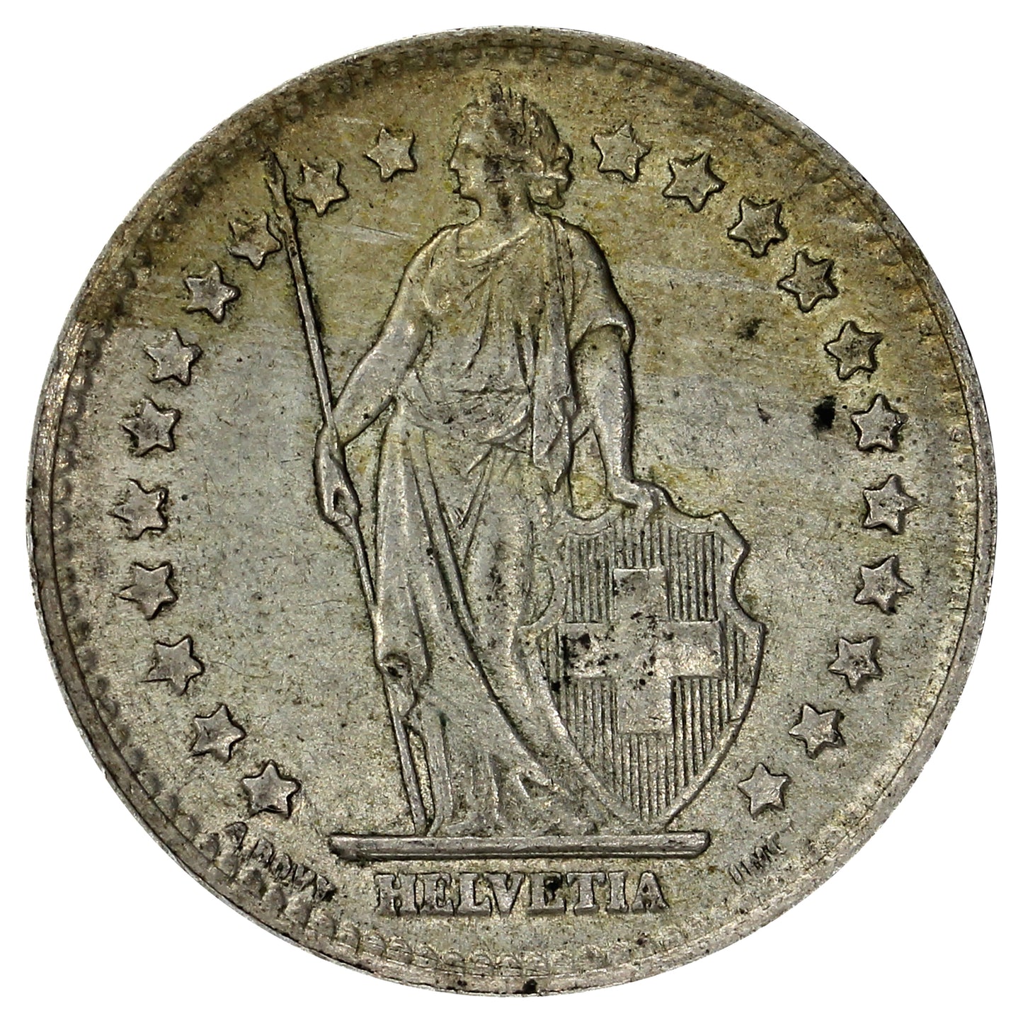Switzerland 1945B Franc Almost Uncirculated (AU50)