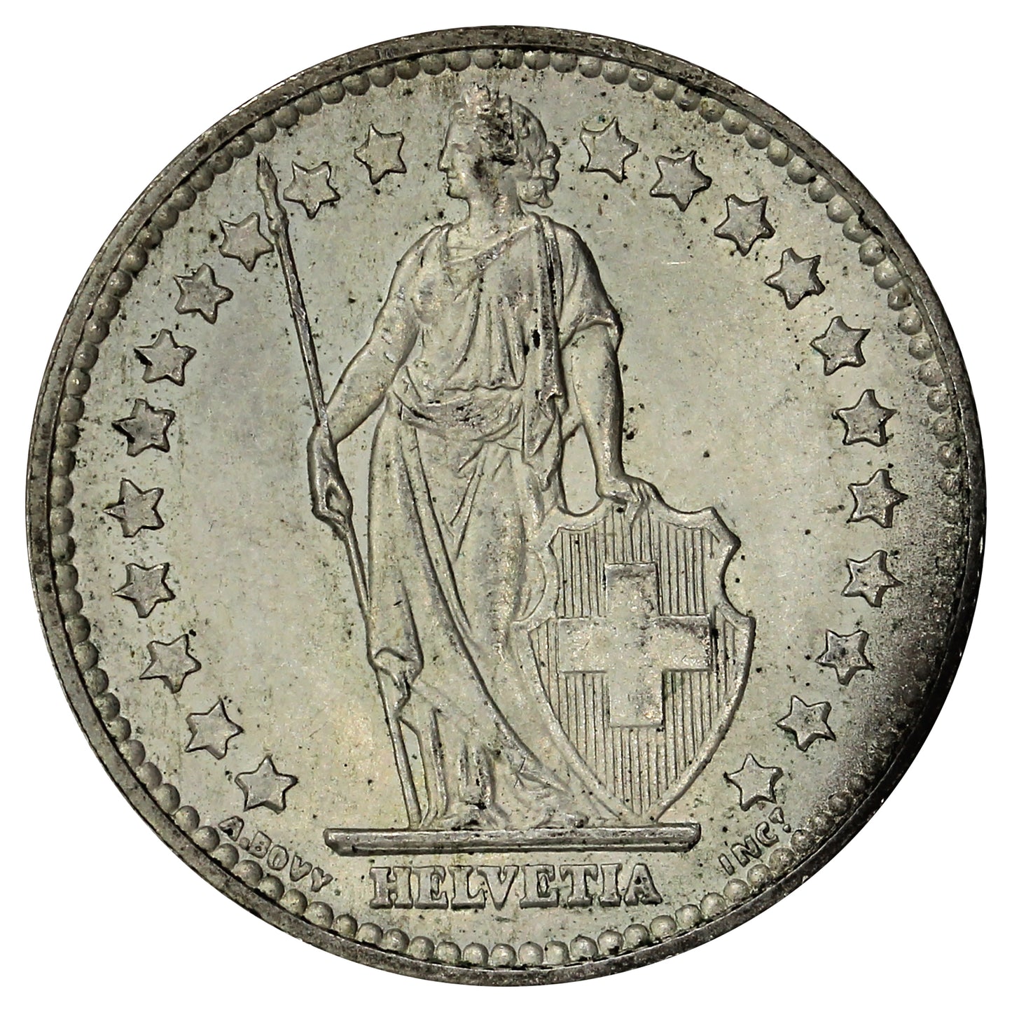 Switzerland 1956B Franc Uncirculated (MS60)