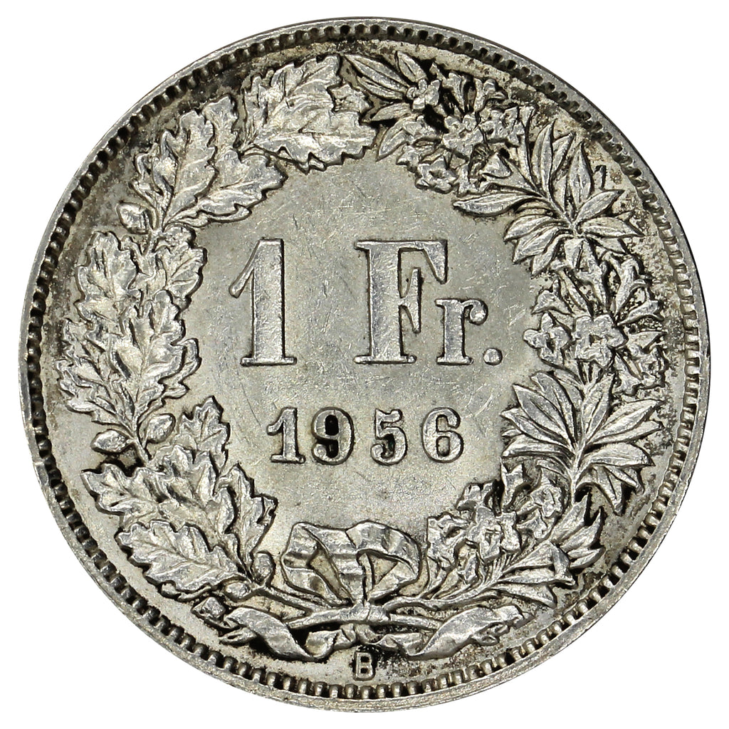 Switzerland 1956B Franc Almost Uncirculated (AU50)