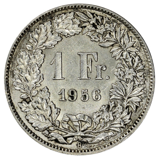 Switzerland 1956B Franc Almost Uncirculated (AU50)