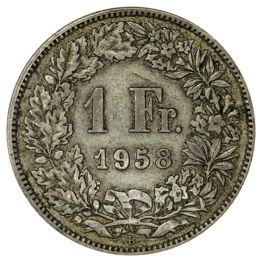 Switzerland 1958B Franc Extra Fine (EF40)