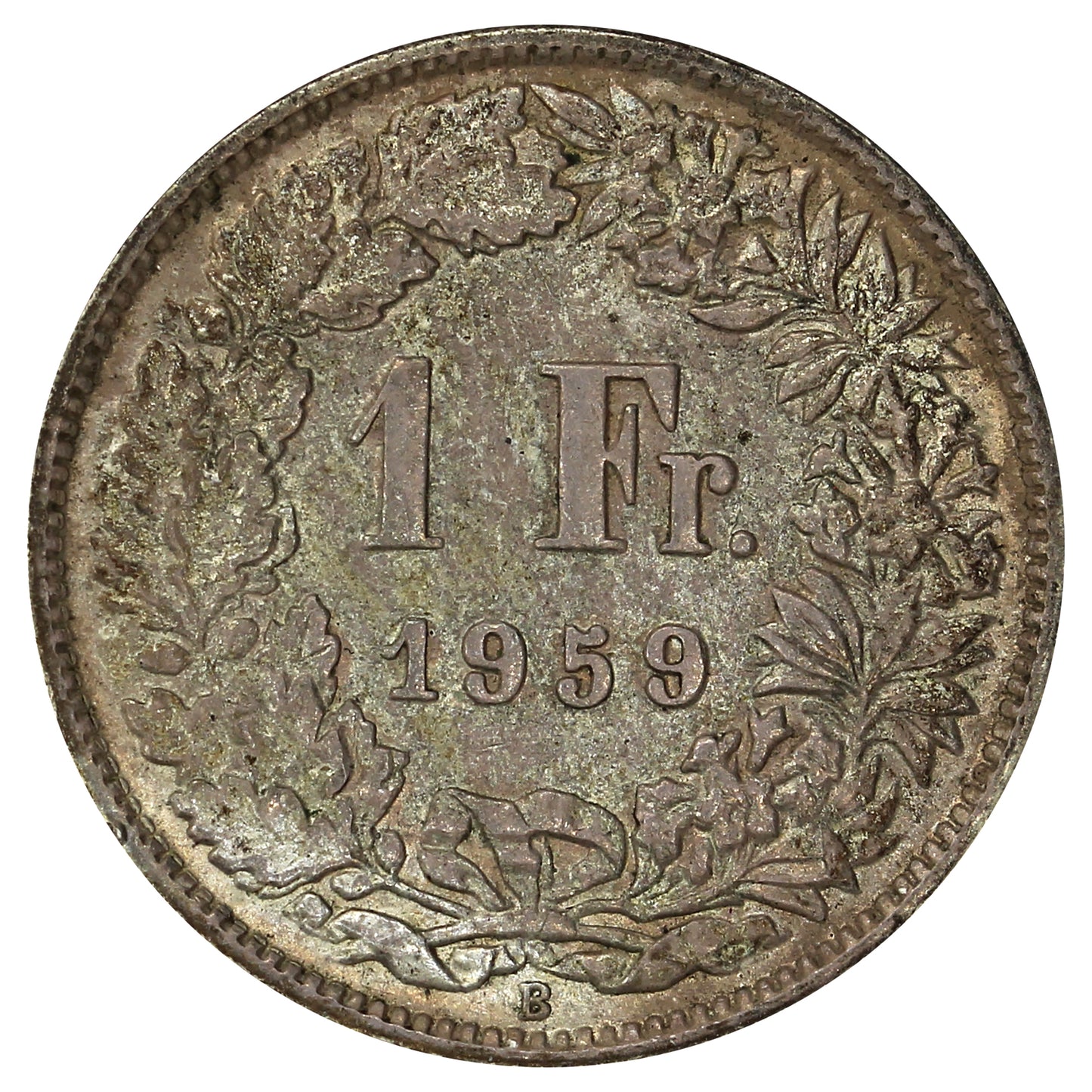 Switzerland 1959B Franc Uncirculated (MS60)