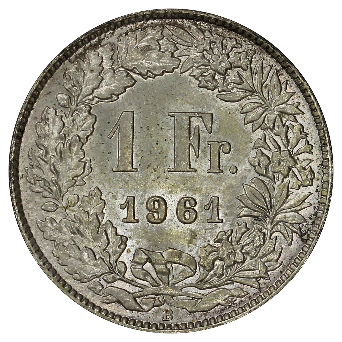 Switzerland 1961B Franc Uncirculated (MS60)
