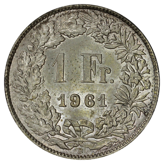 Switzerland 1961B Franc Uncirculated (MS60)