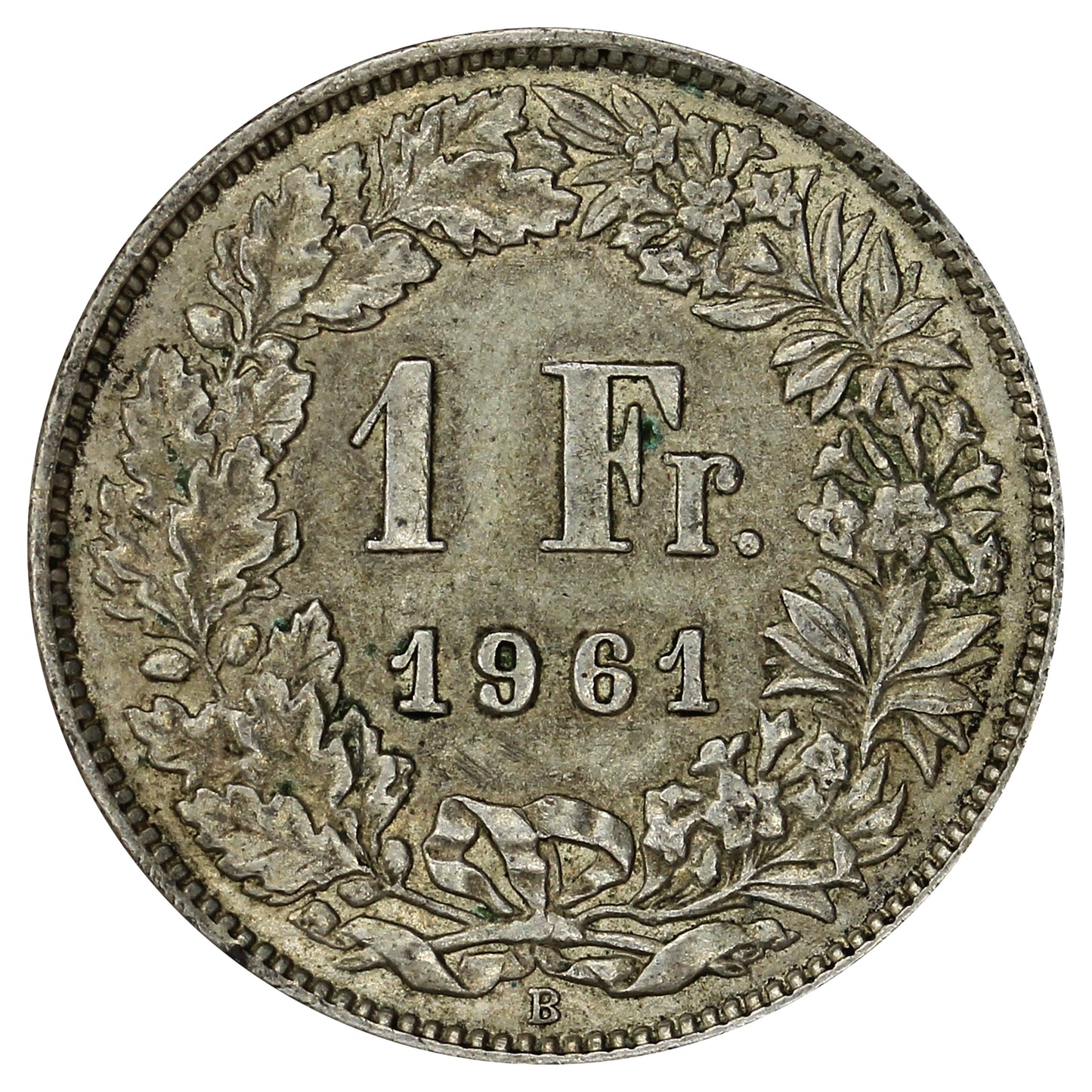 Switzerland 1961B Franc Almost Uncirculated (AU50)