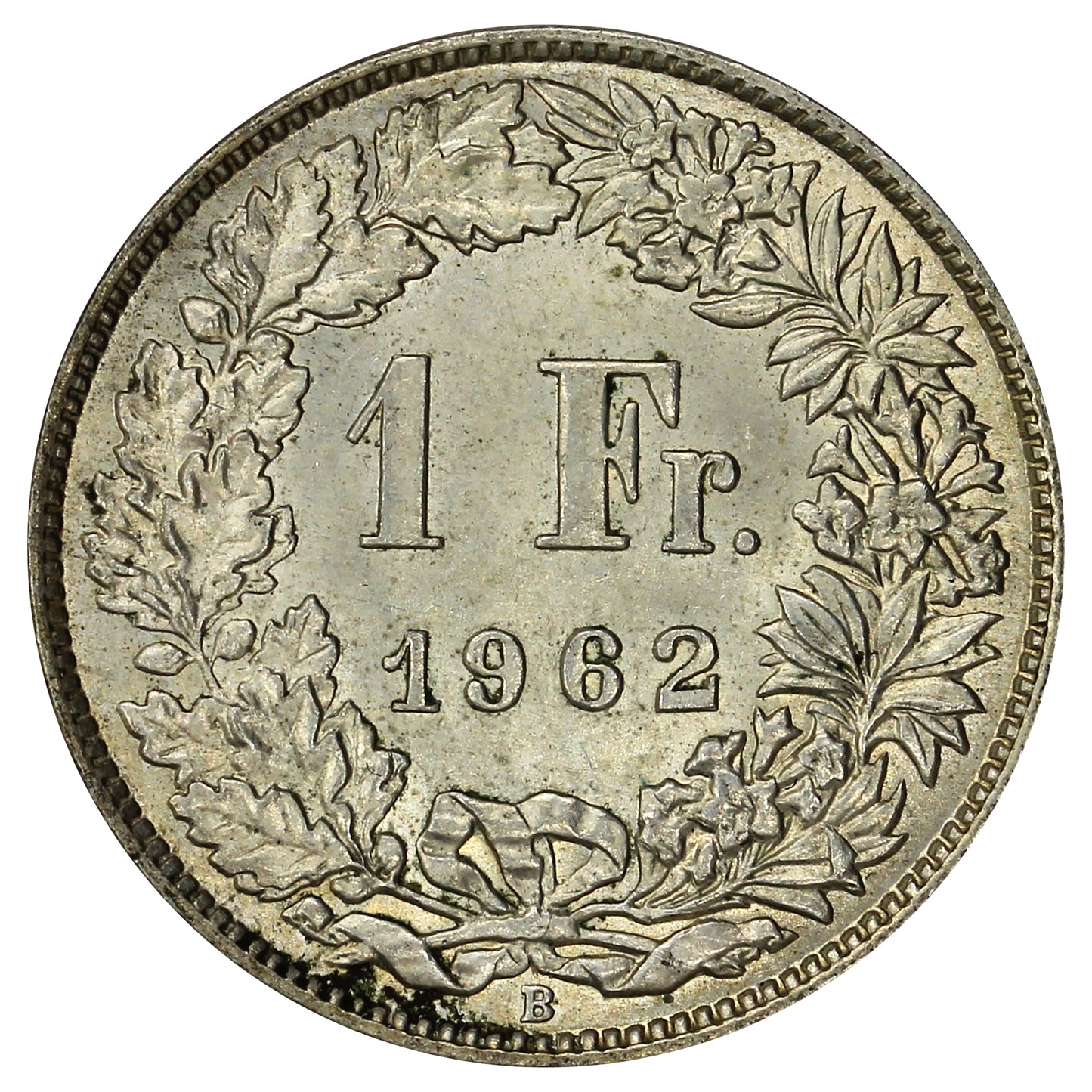 Switzerland 1962B Franc Uncirculated (MS60)