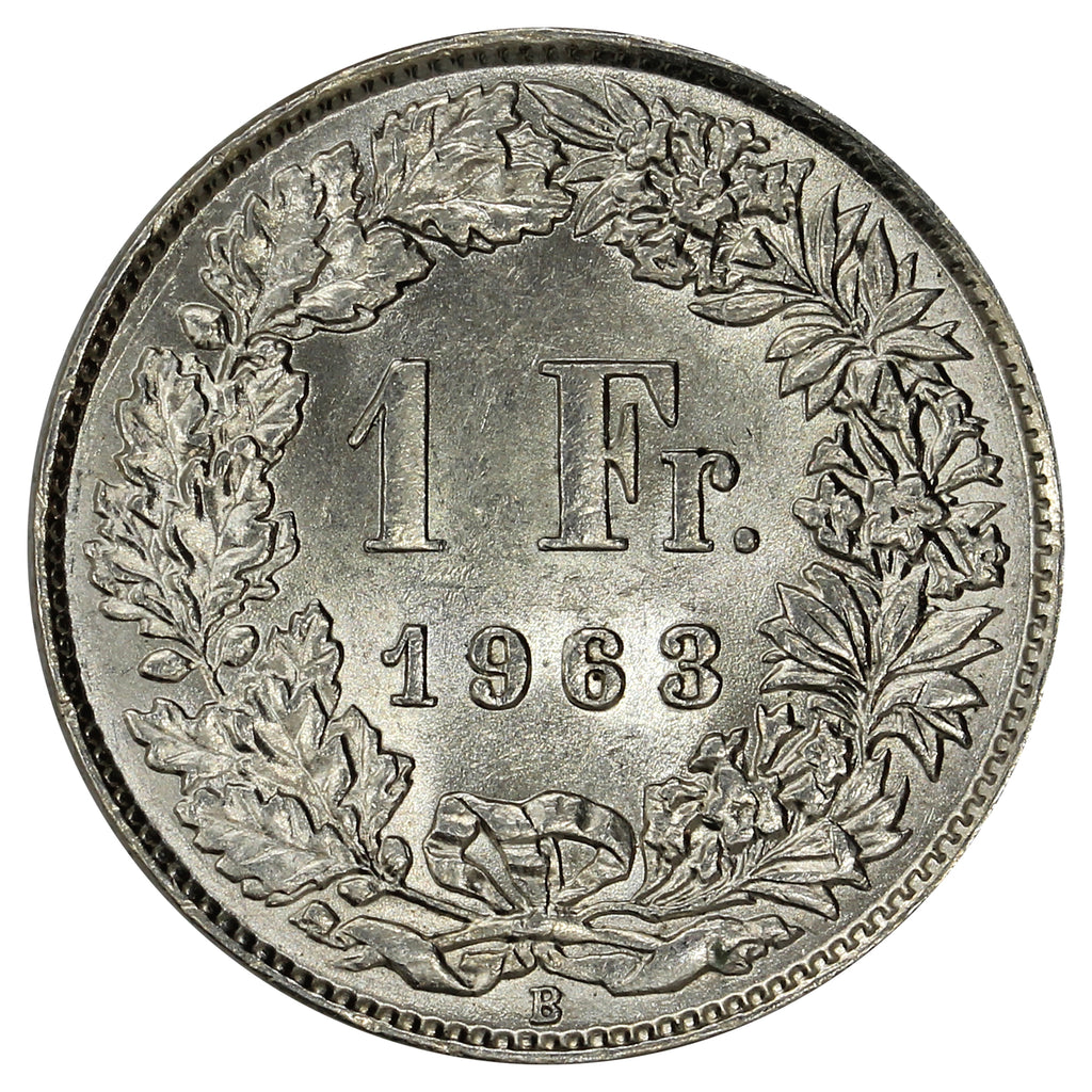 Switzerland 1963B Franc Uncirculated (MS60)