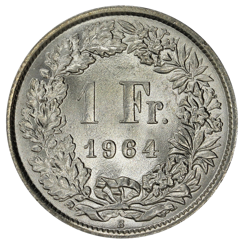 Switzerland 1964B Franc Brilliant Uncirculated (MS63)