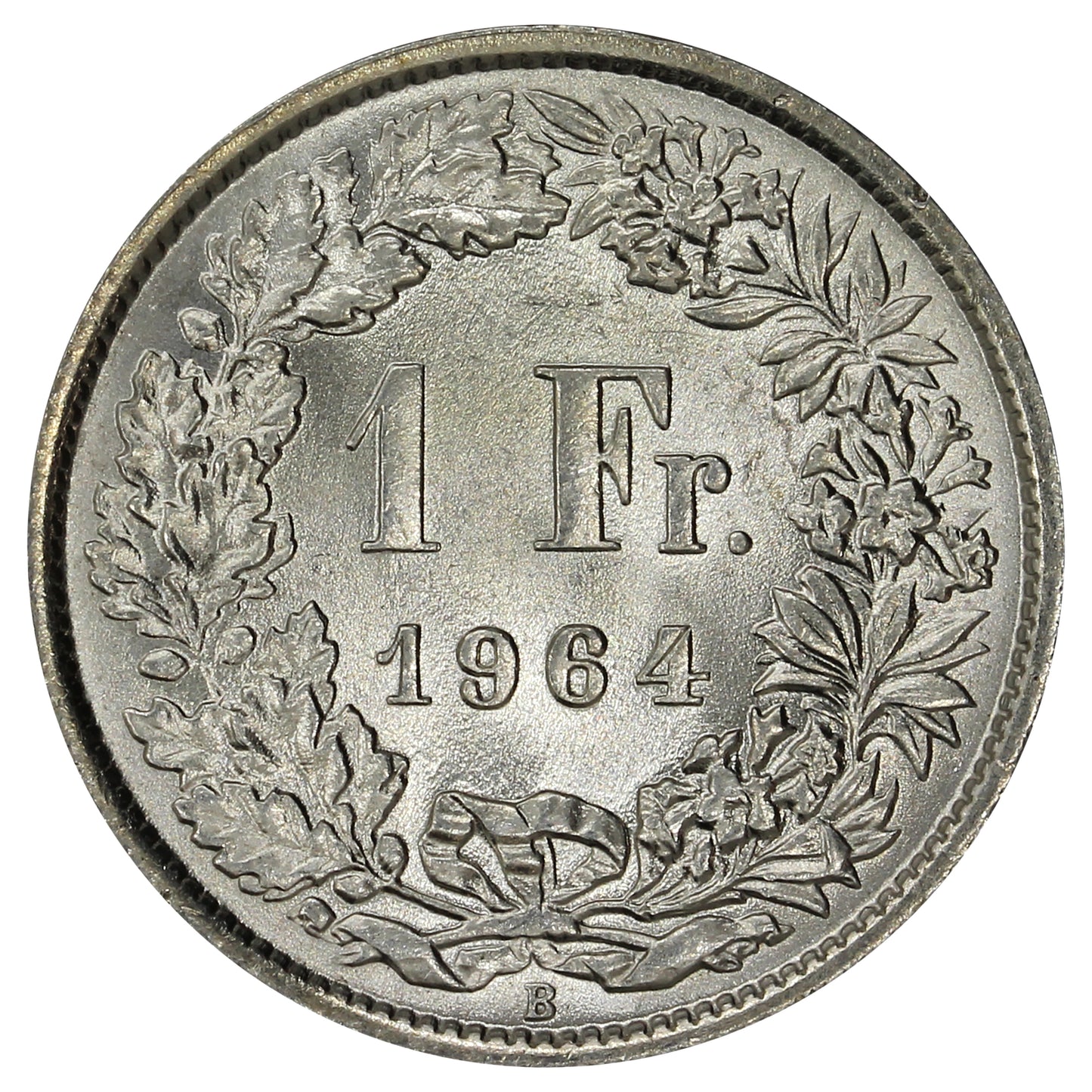 Switzerland 1964B Franc Brilliant Uncirculated (MS63)