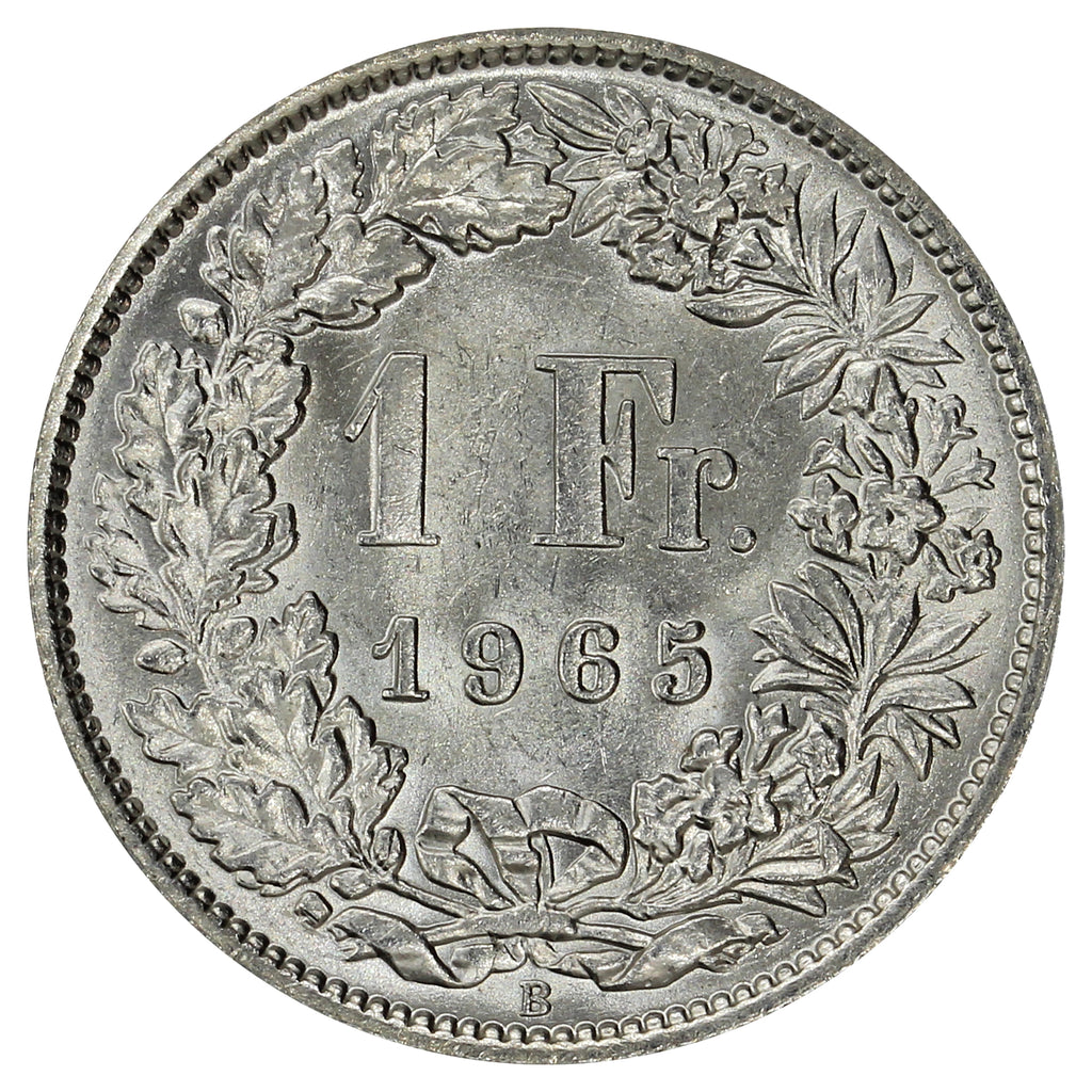 Switzerland 1965B Franc Brilliant Uncirculated (MS63)