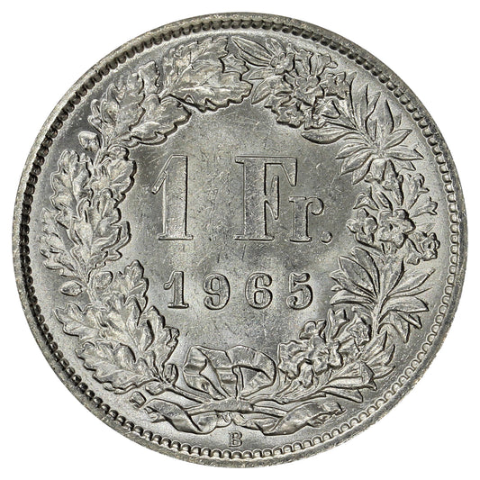 Switzerland 1965B Franc Brilliant Uncirculated (MS63)