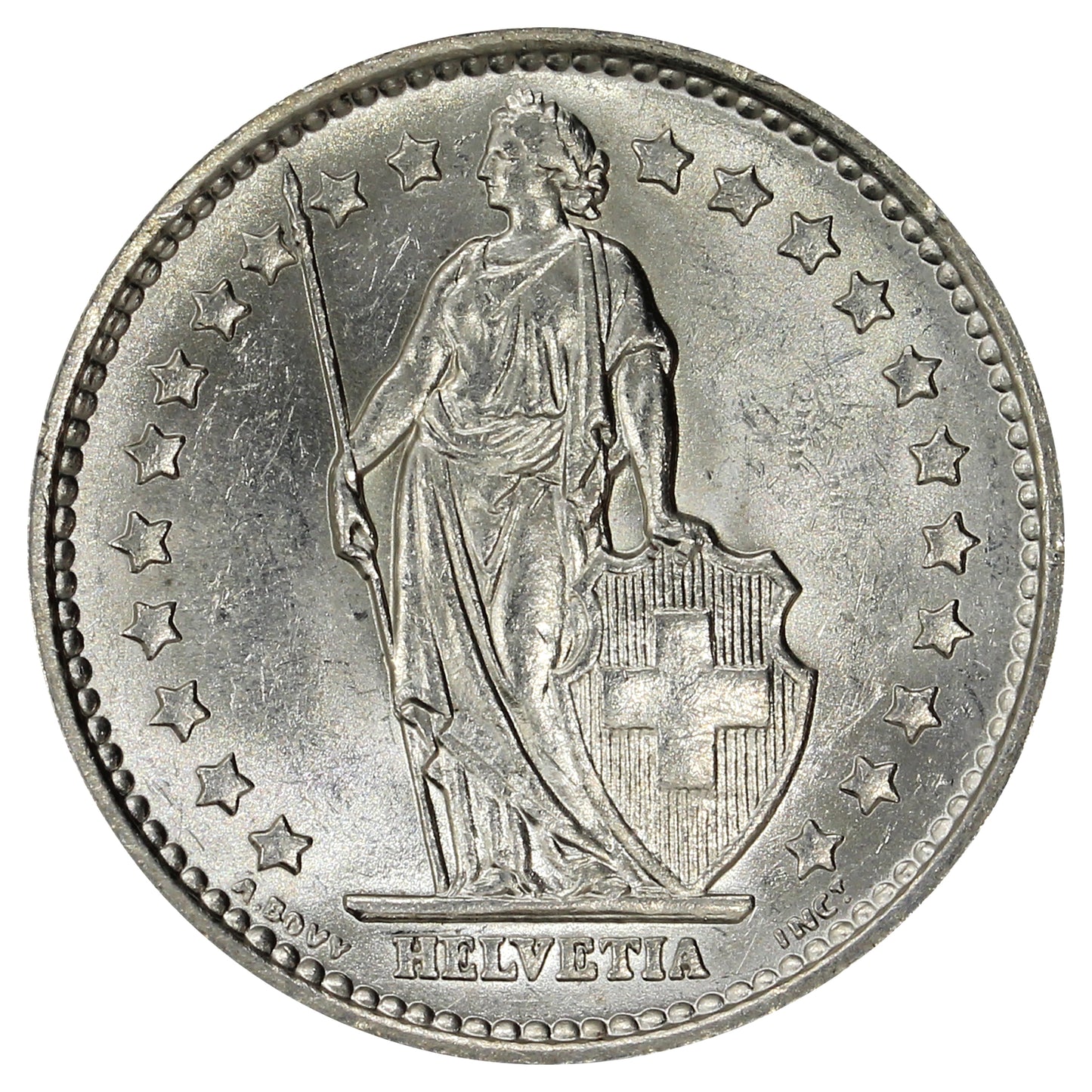 Switzerland 1965B Franc Brilliant Uncirculated (MS63)