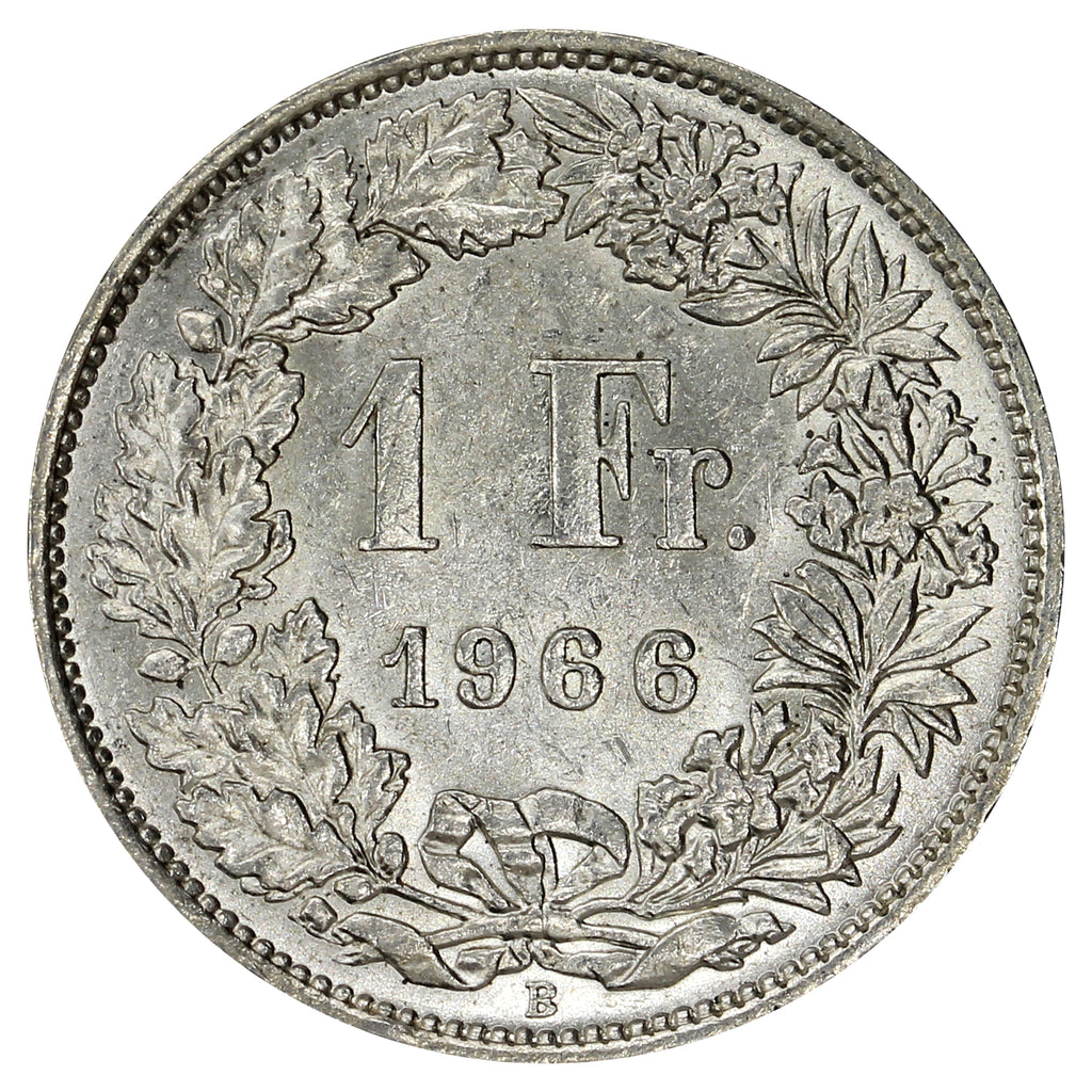 Switzerland 1966B Franc Uncirculated (MS60)