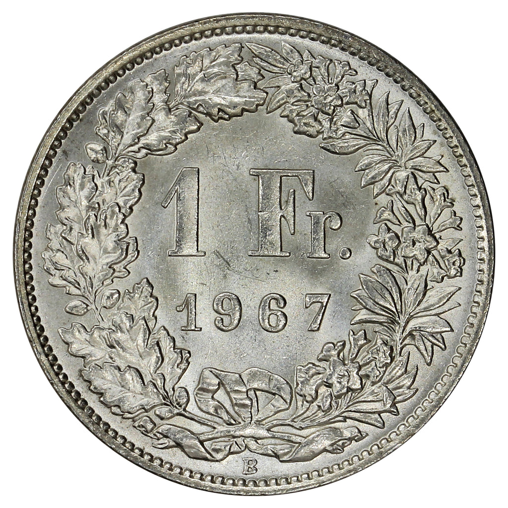 Switzerland 1967B Franc Brilliant Uncirculated (MS63)