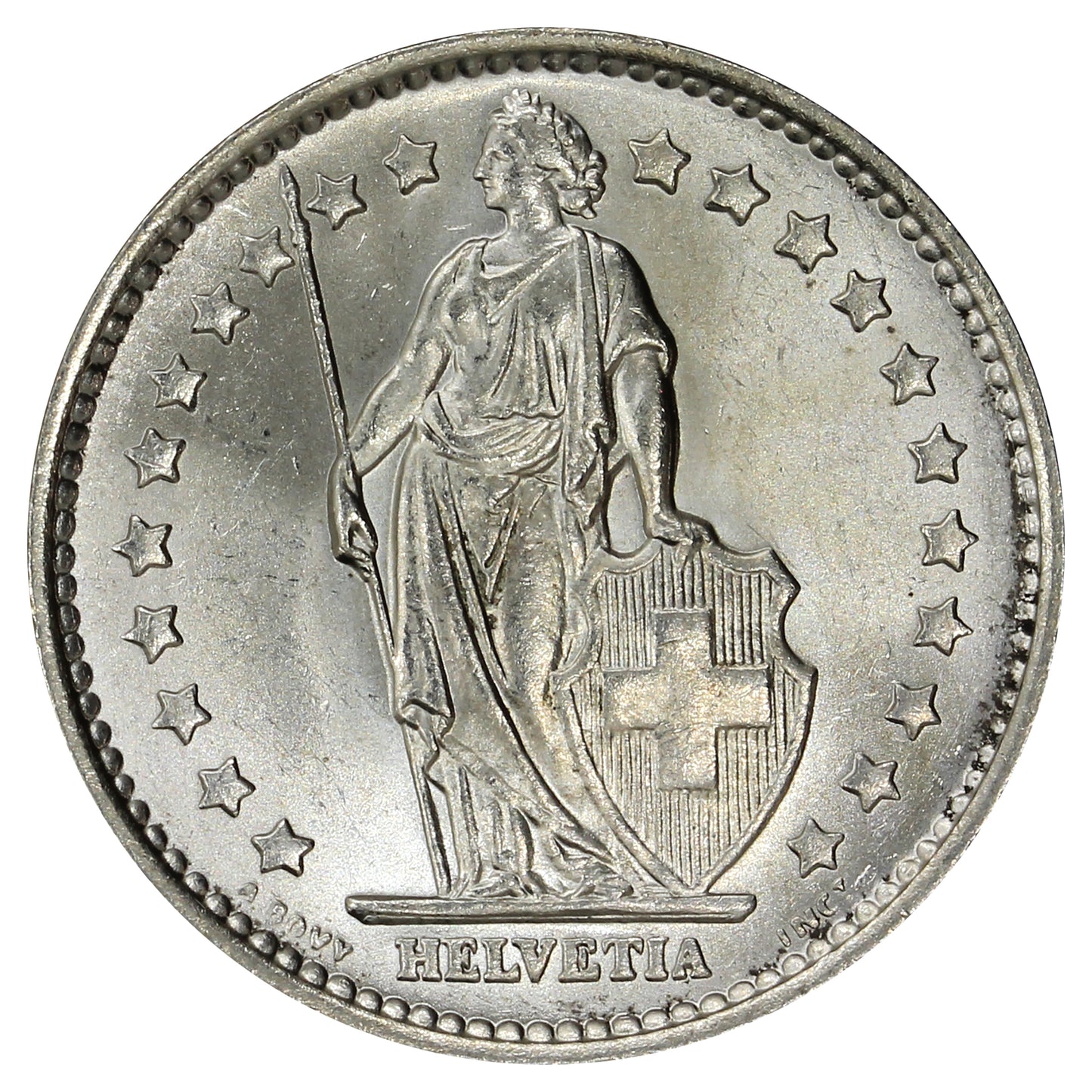 Switzerland 1967B Franc Brilliant Uncirculated (MS63)