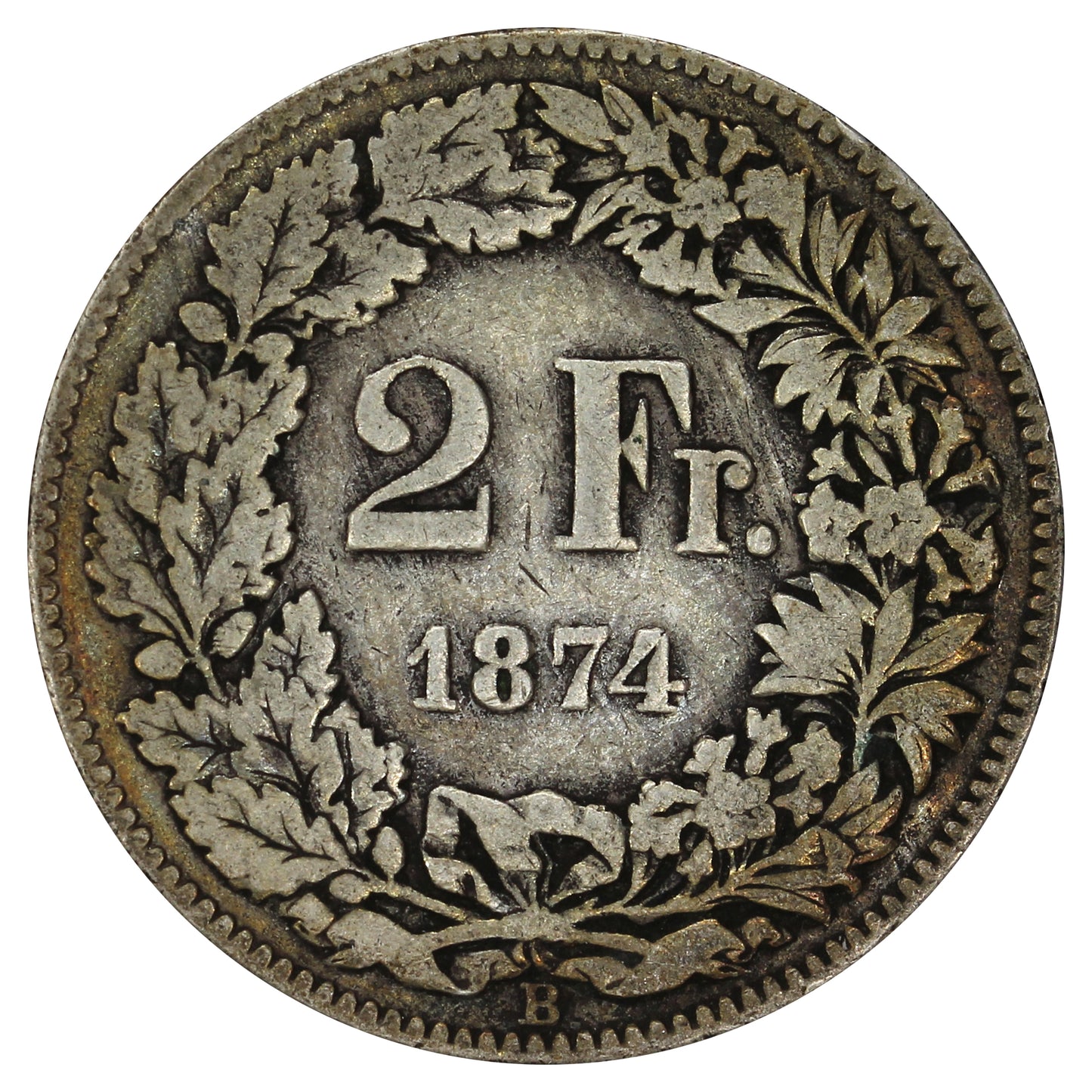 Switzerland 1874B 2 Francs Very Fine (VF20)