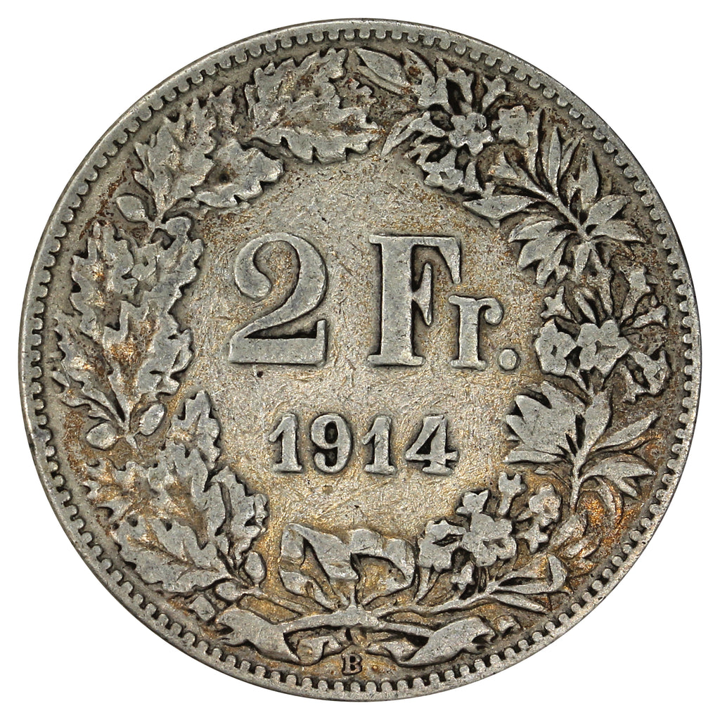Switzerland 1914B 2 Francs Very Fine (VF20)