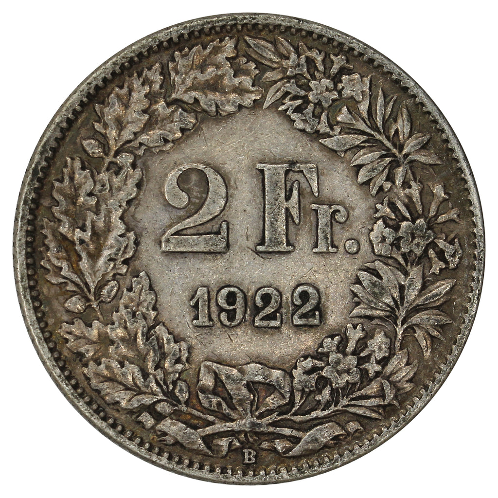 Switzerland 1922B 2 Francs Extra Fine (EF40)