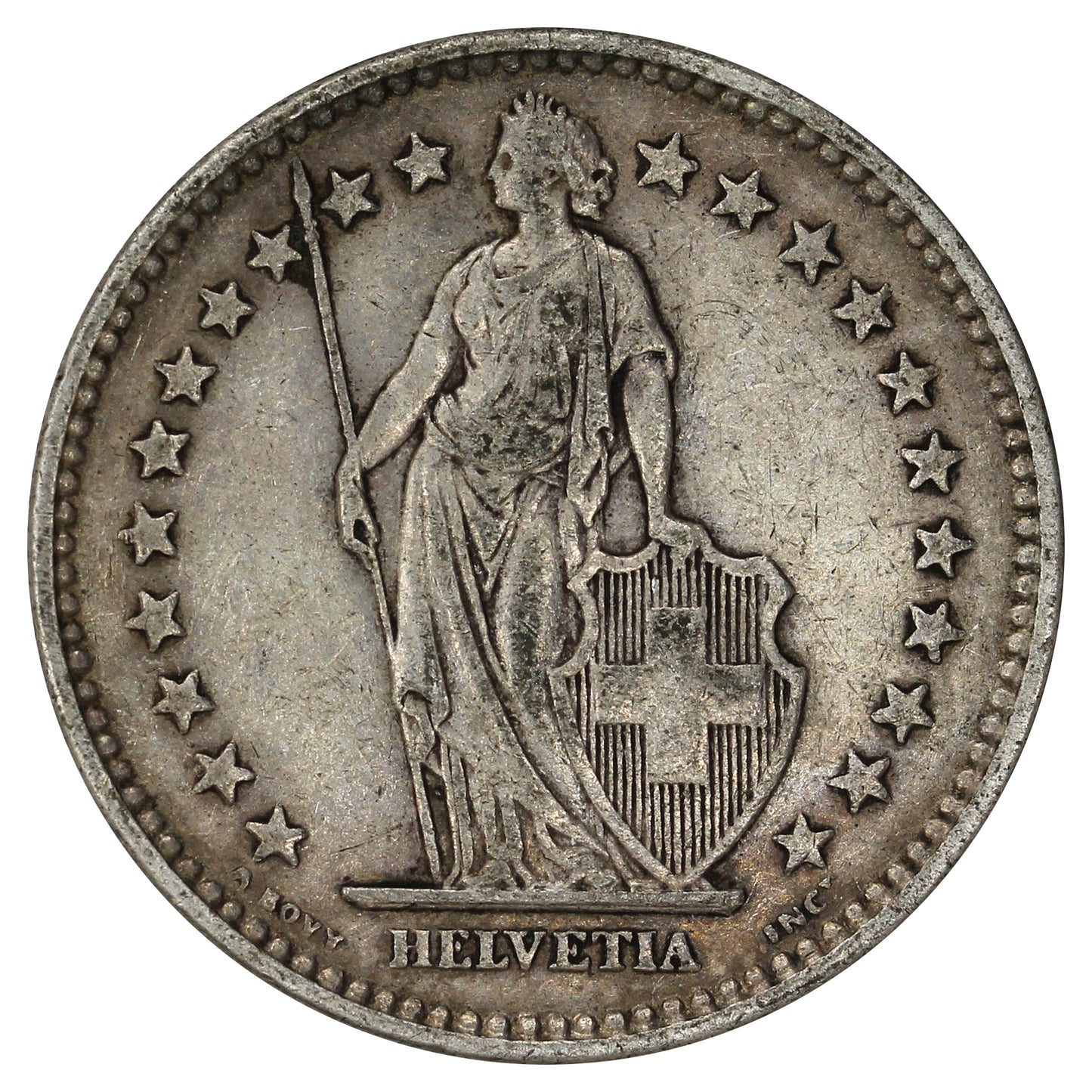 Switzerland 1922B 2 Francs Extra Fine (EF40)