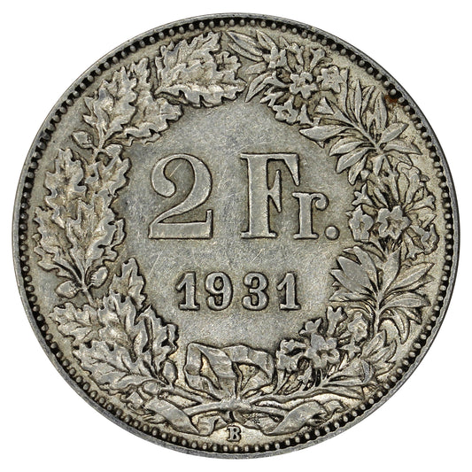 Switzerland 1931B 2 Francs Extra Fine (EF40)