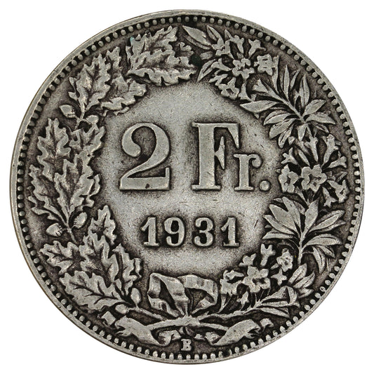 Switzerland 1931B 2 Francs VF-EF (VF30)