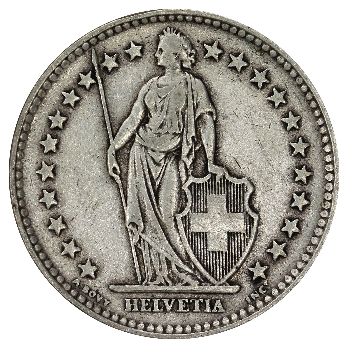 Switzerland 1931B 2 Francs VF-EF (VF30)