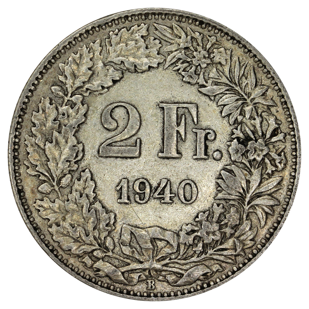 Switzerland 1940B 2 Francs Extra Fine (EF40)