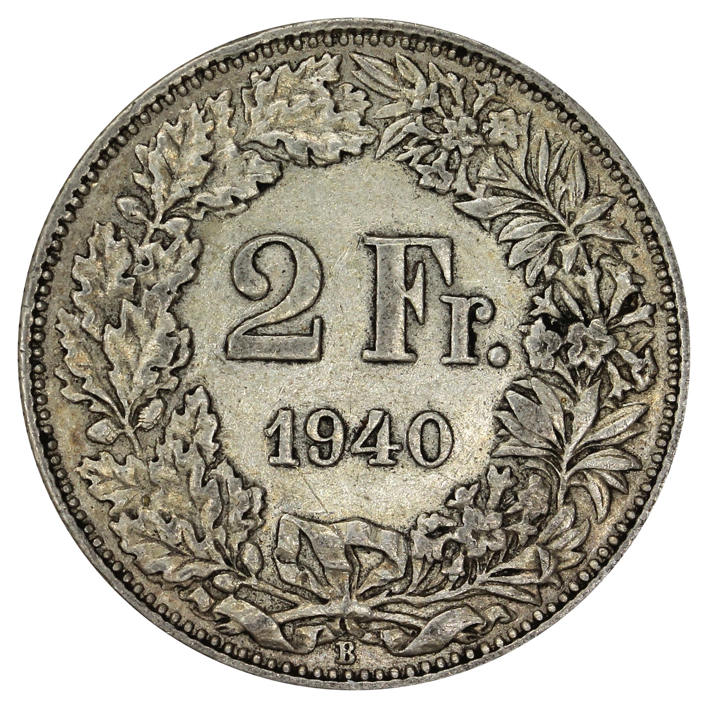Switzerland 1940B 2 Francs Extra Fine (EF40)