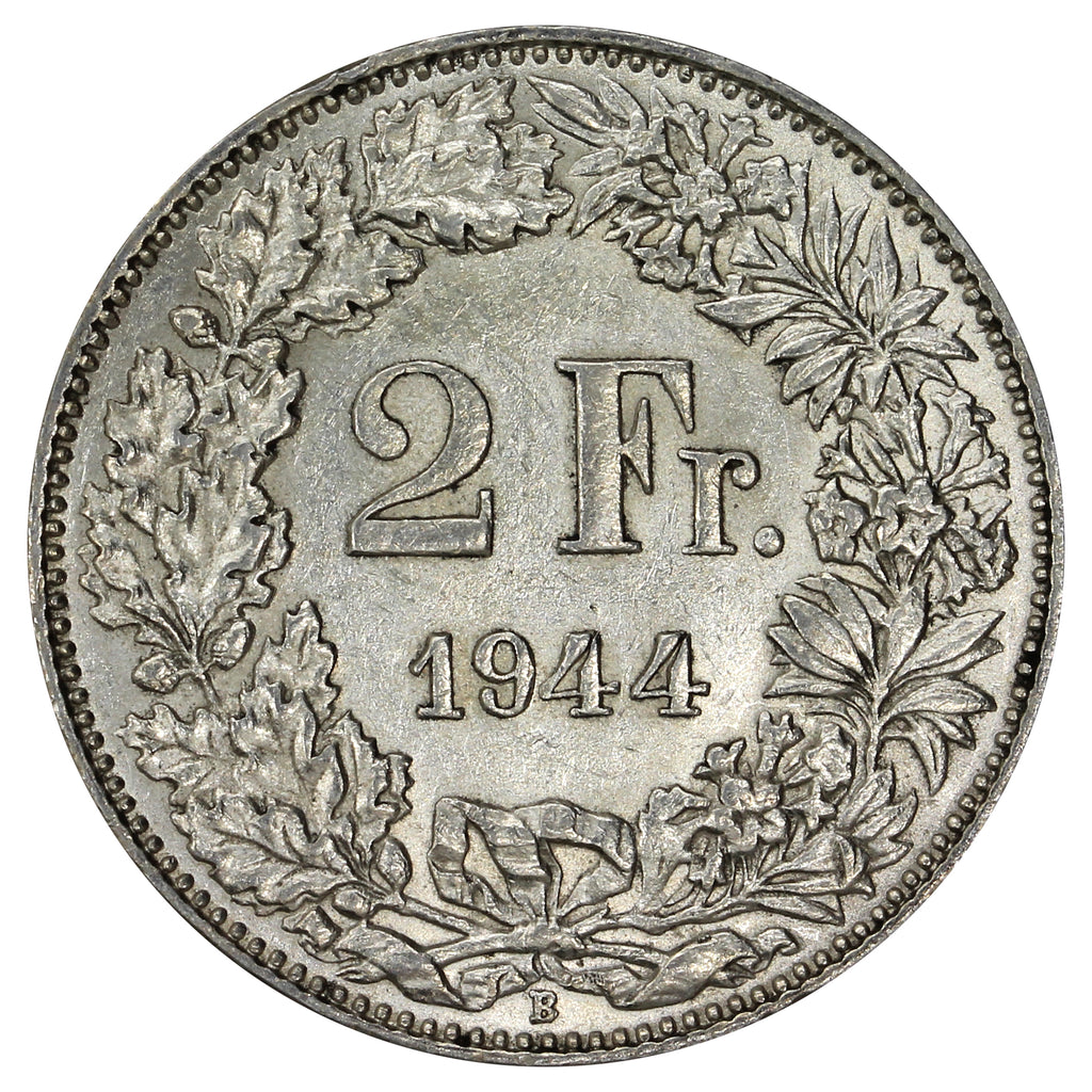 Switzerland 1944B 2 Francs Uncirculated (MS60)