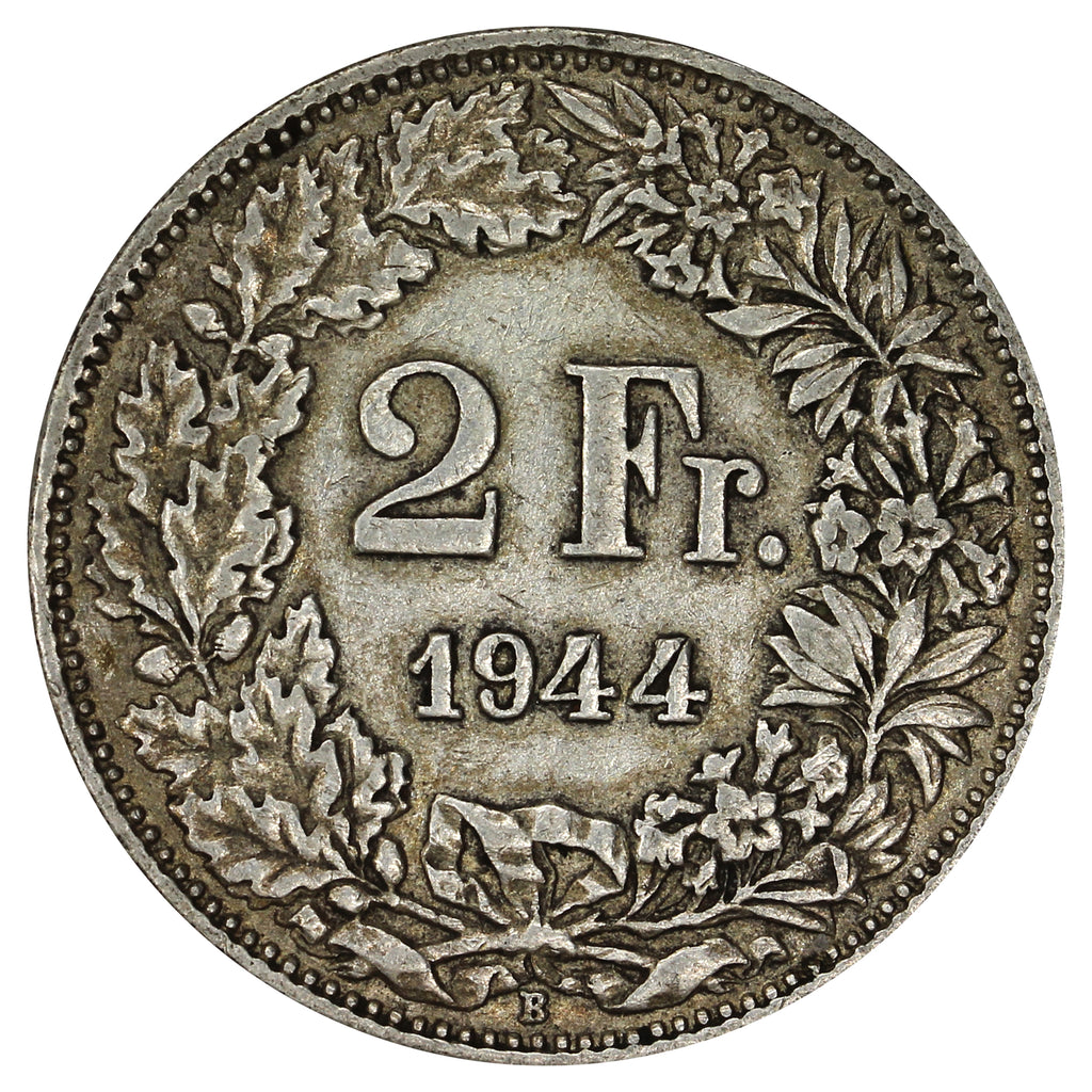 Switzerland 1944B 2 Francs Extra Fine (EF40)