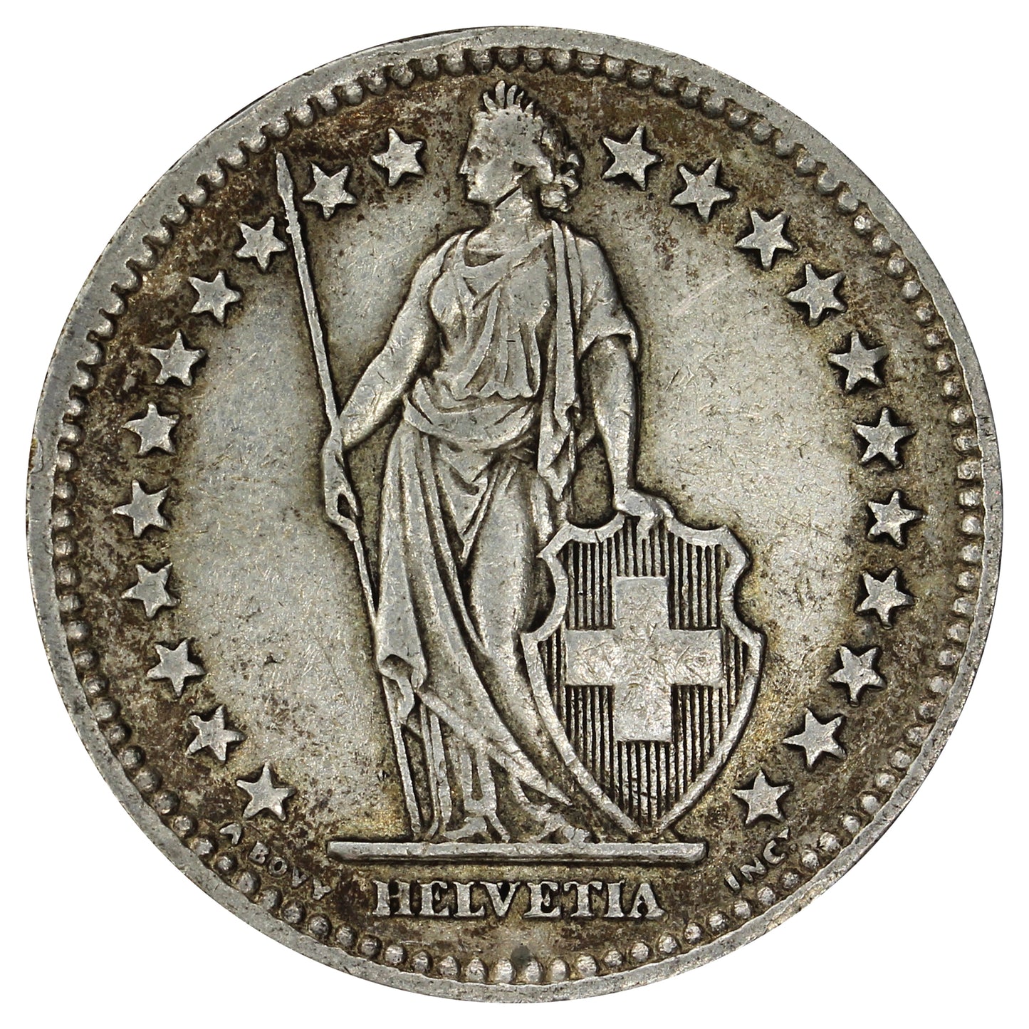 Switzerland 1944B 2 Francs Extra Fine (EF40)