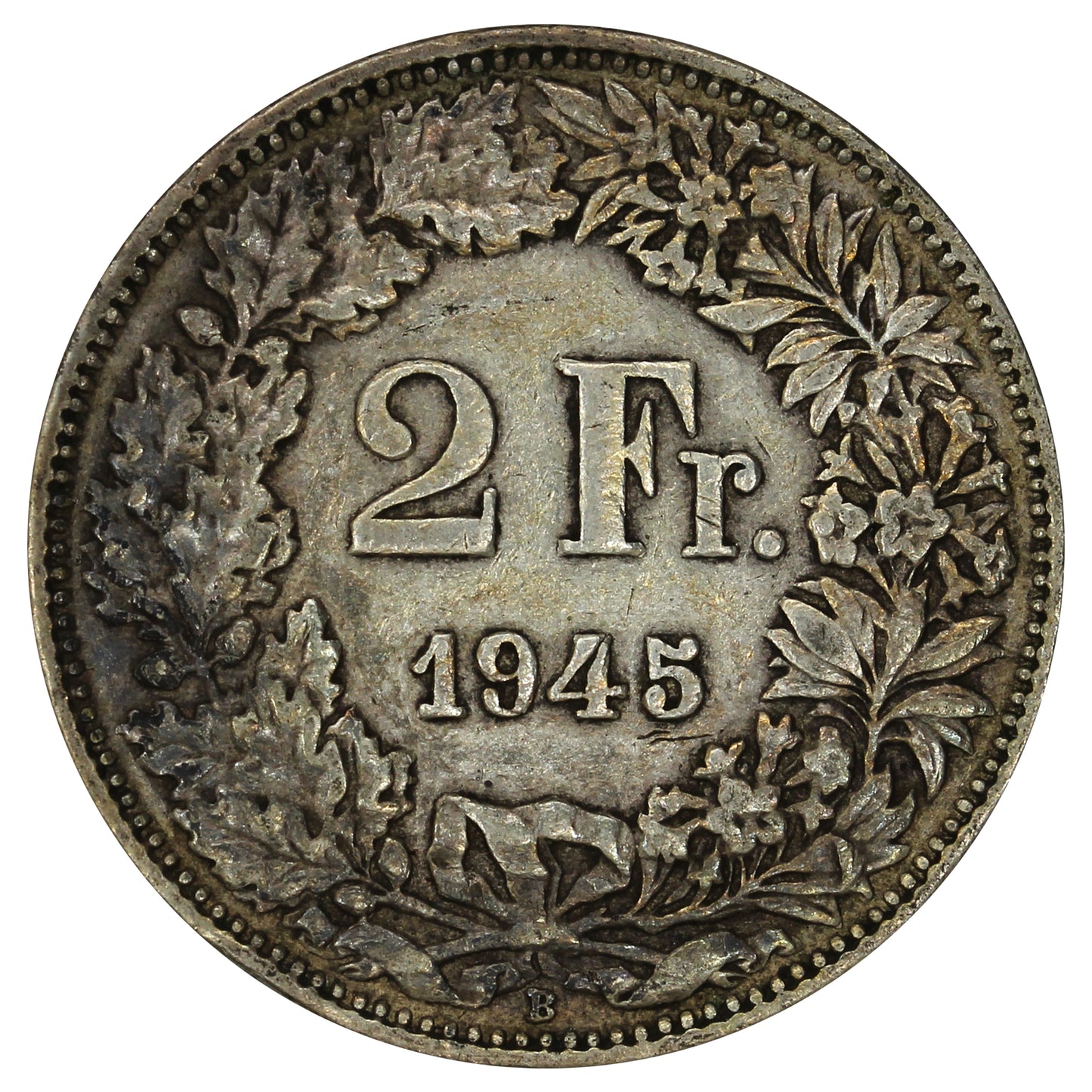 Switzerland 1945B 2 Francs Extra Fine (EF40)
