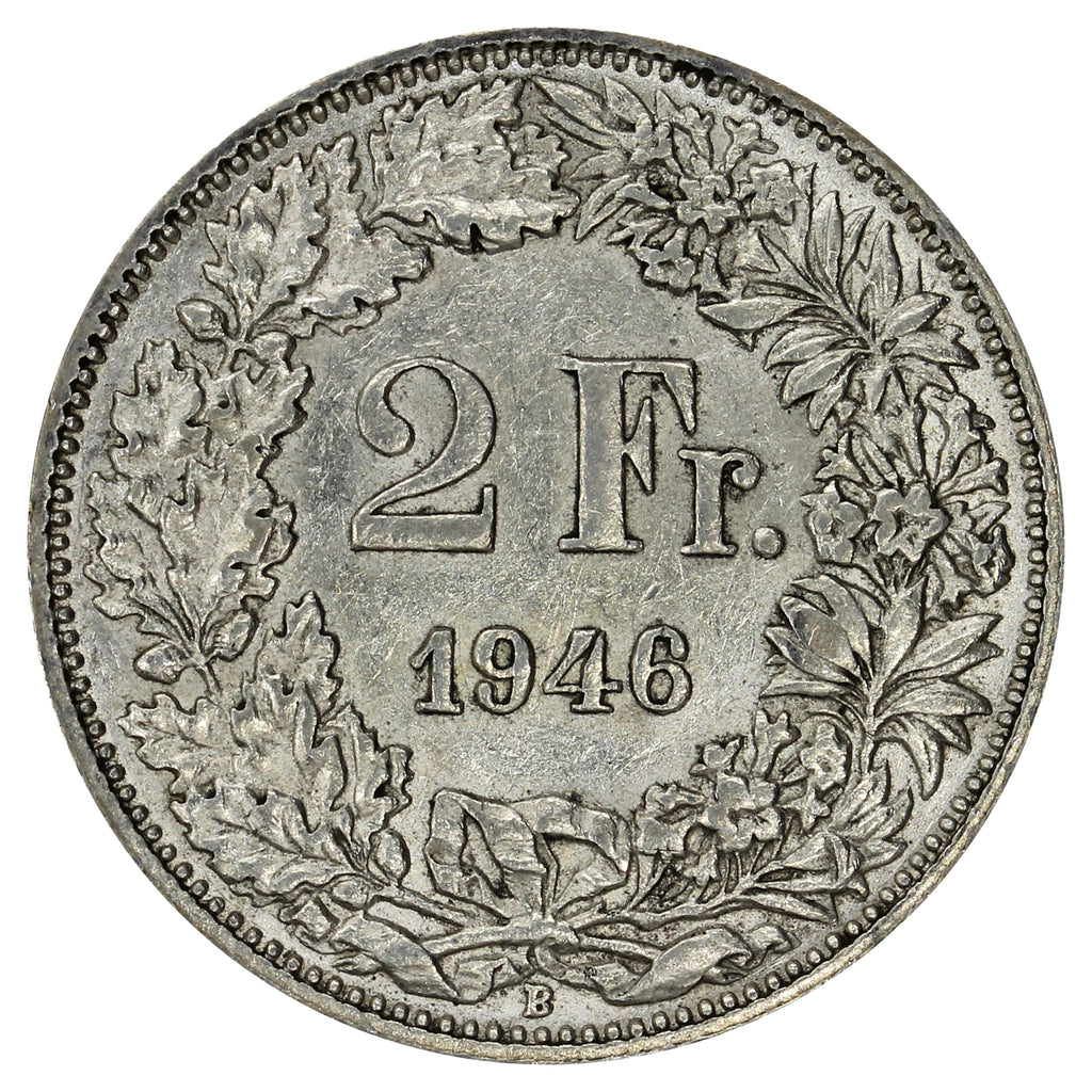 Switzerland 1946B 2 Francs Uncirculated (MS60)
