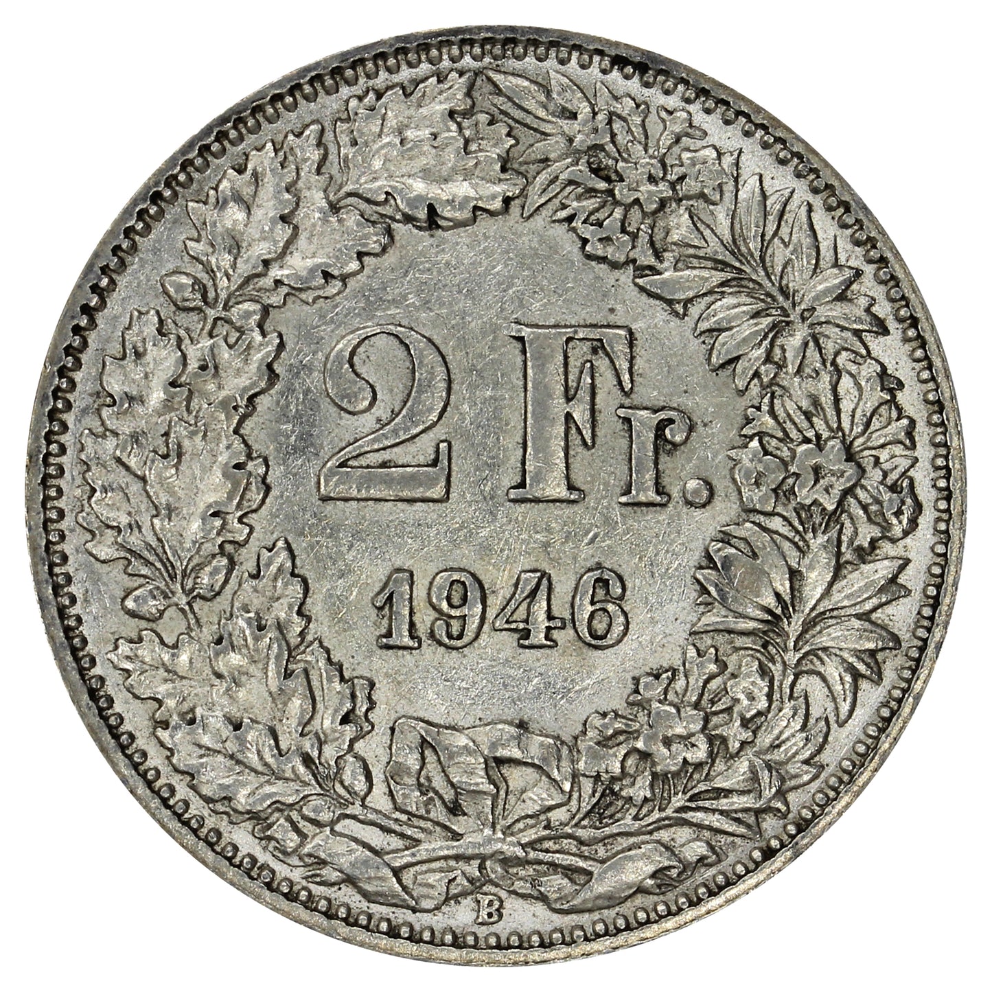Switzerland 1946B 2 Francs Uncirculated (MS60)