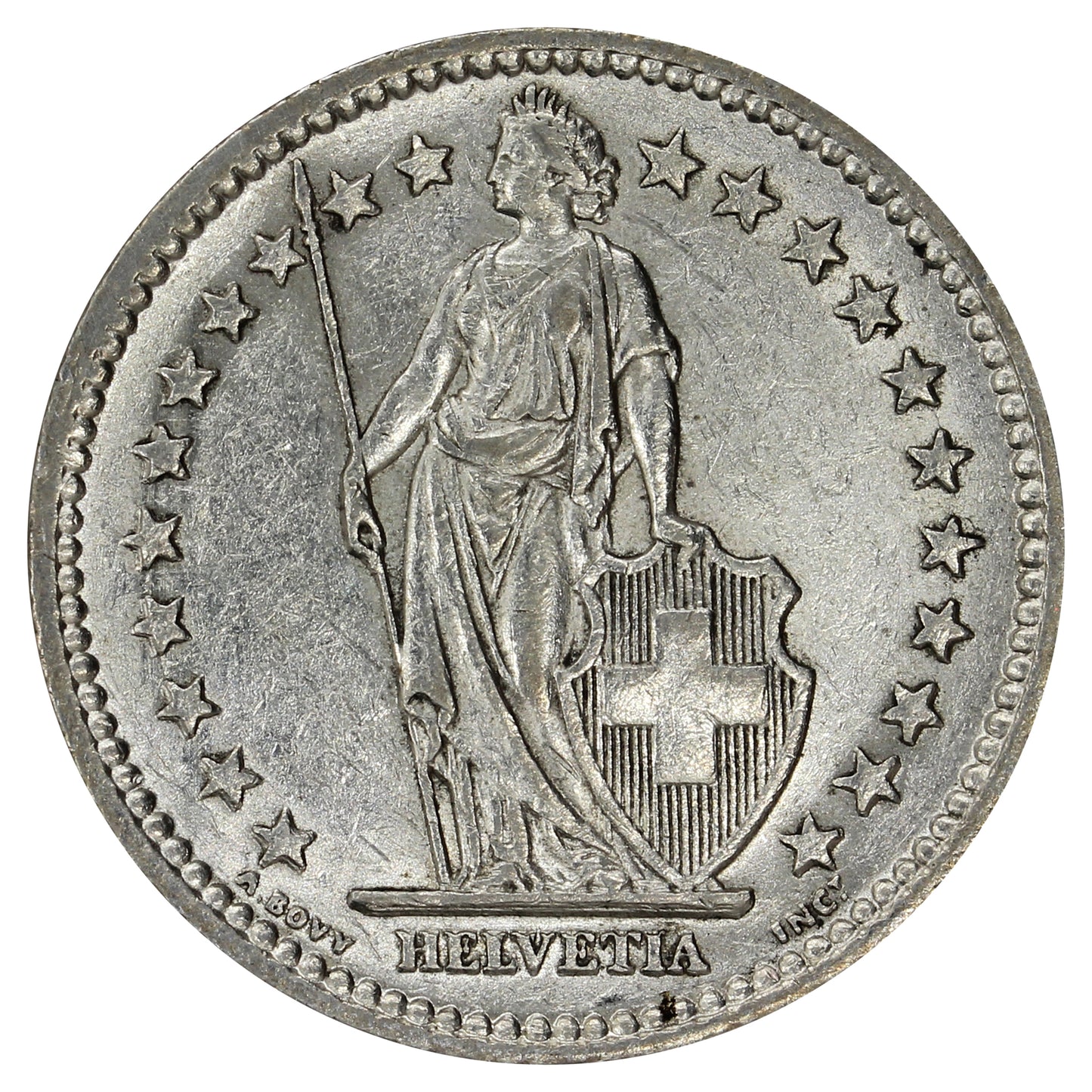 Switzerland 1946B 2 Francs Uncirculated (MS60)