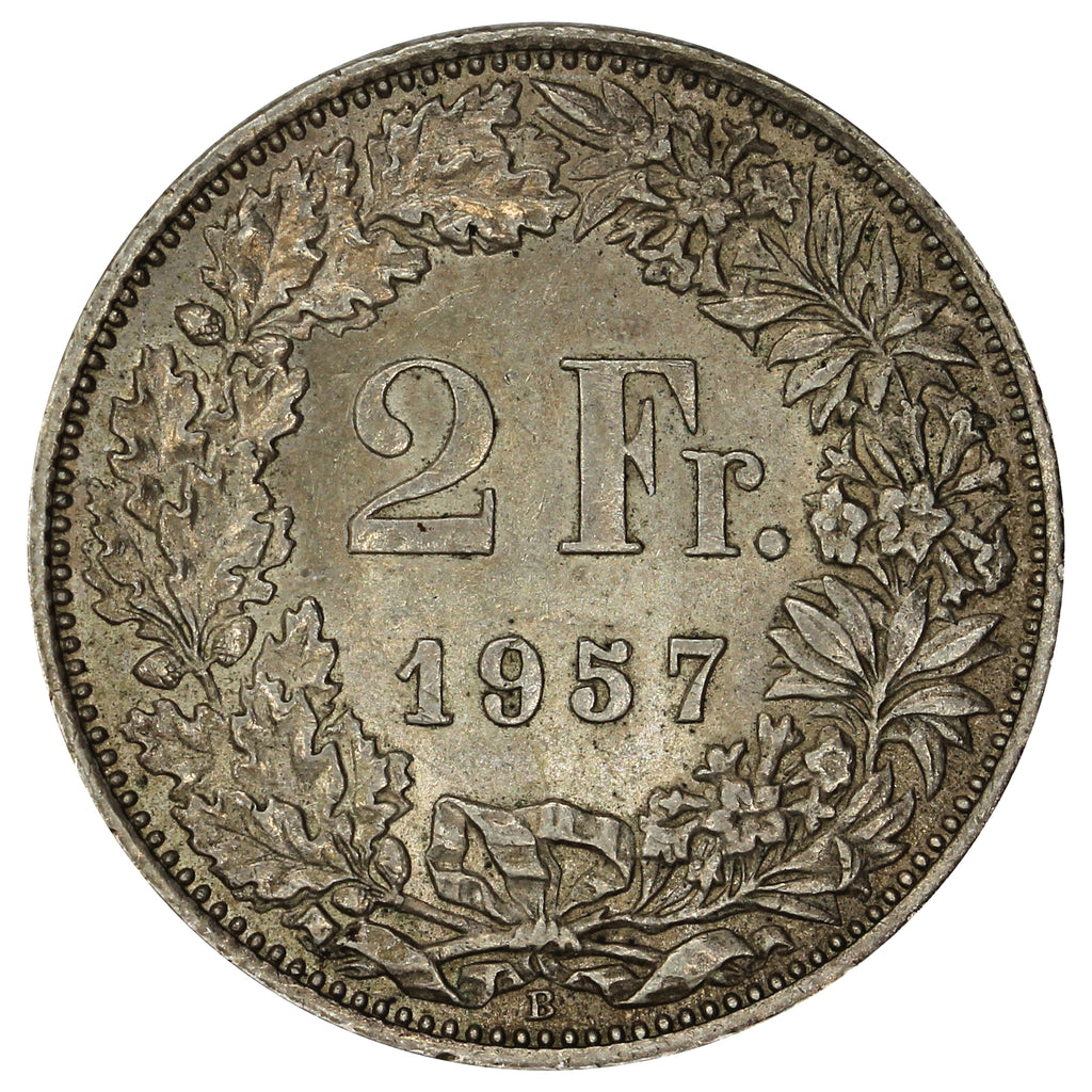 Switzerland 1957B 2 Francs Uncirculated (MS60)
