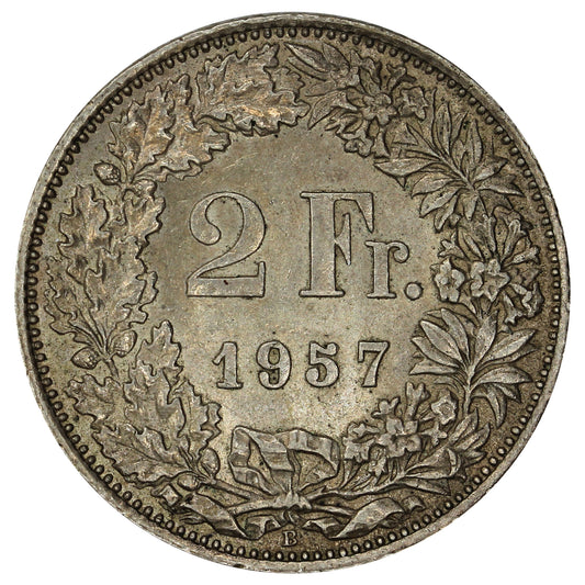Switzerland 1957B 2 Francs Uncirculated (MS60)