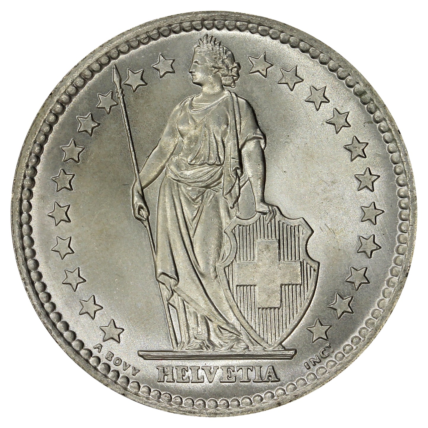 Switzerland 1958B 2 Francs Choice Brilliant Uncirculated (MS64)