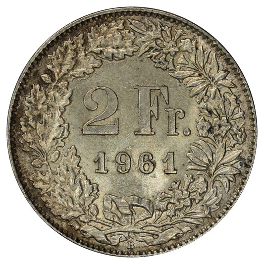 Switzerland 1961B 2 Francs Uncirculated (MS60)