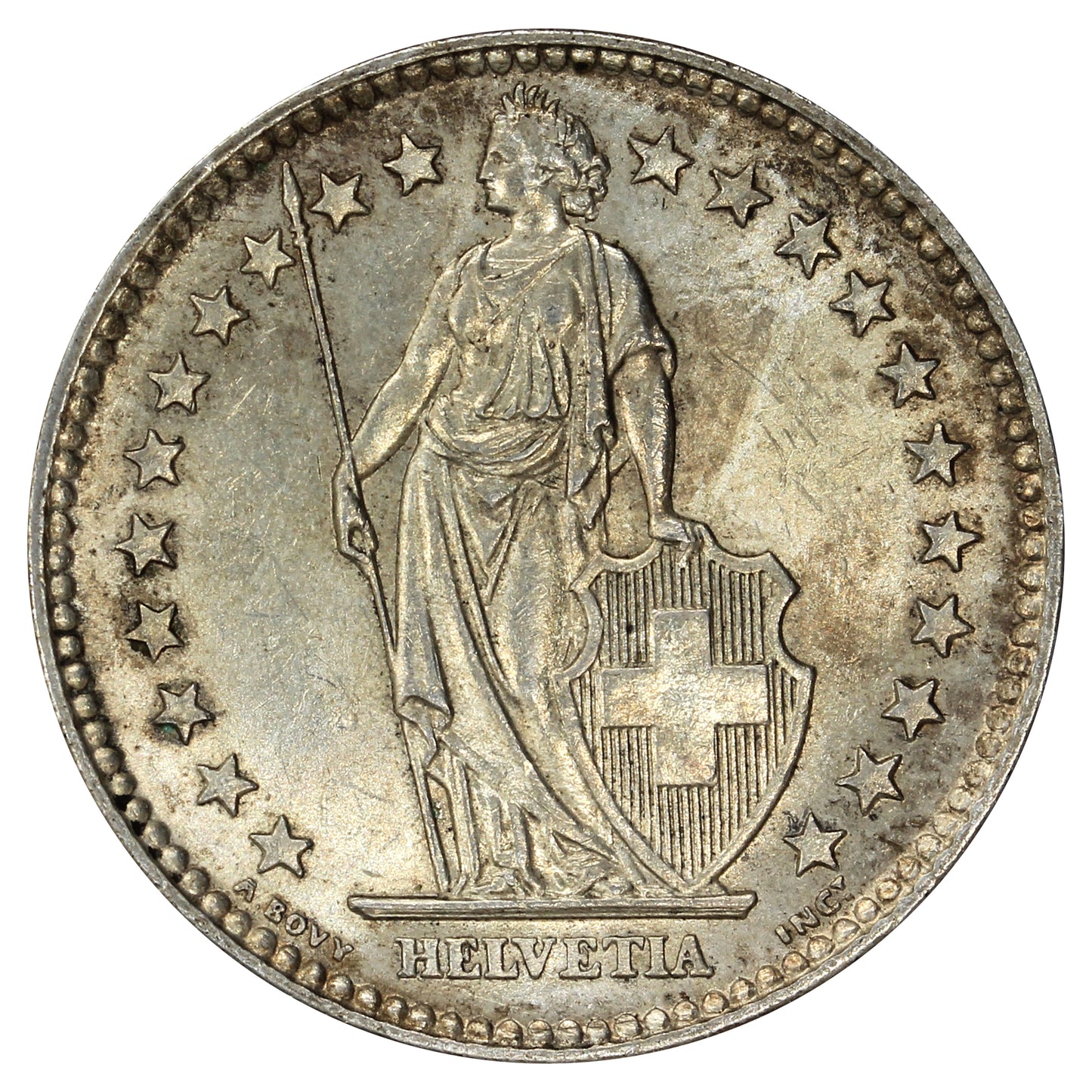 Switzerland 1961B 2 Francs Uncirculated (MS60)