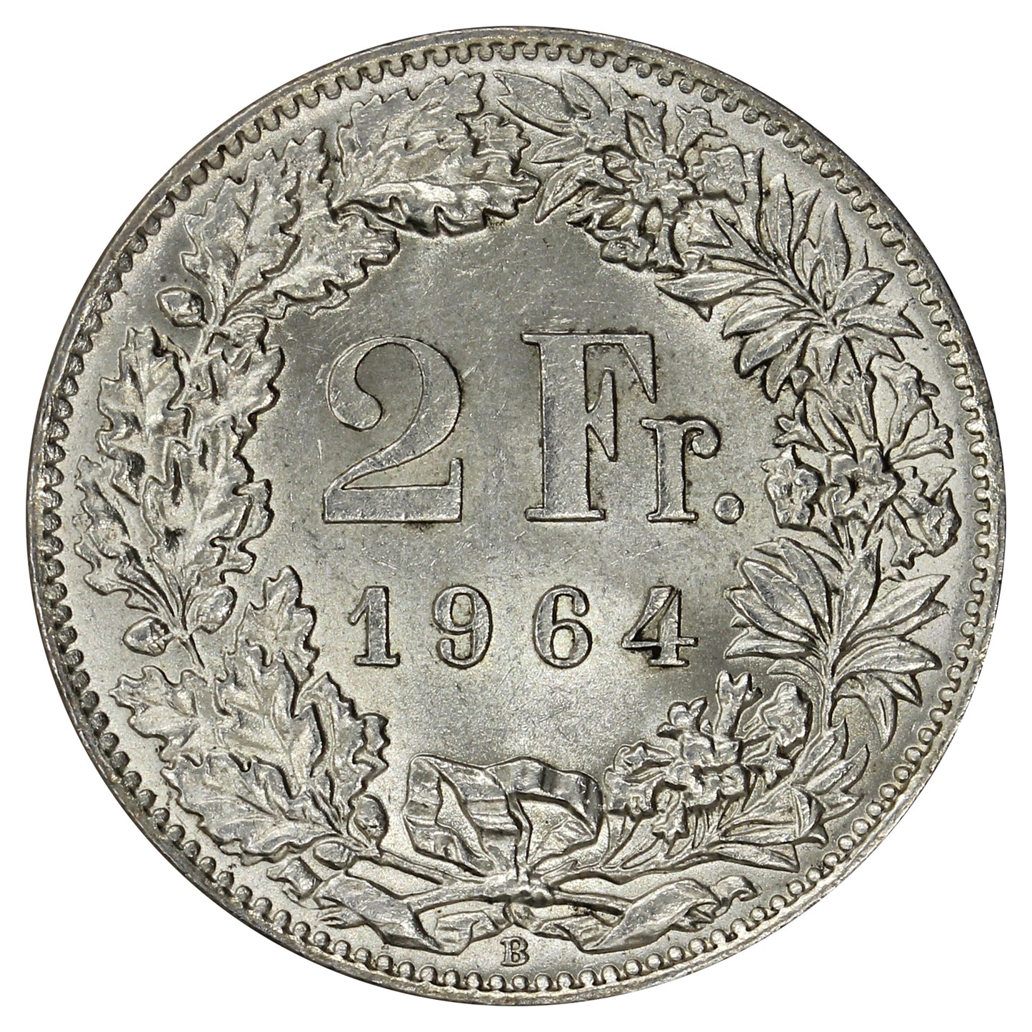 Switzerland 1964B 2 Francs Brilliant Uncirculated (MS63)