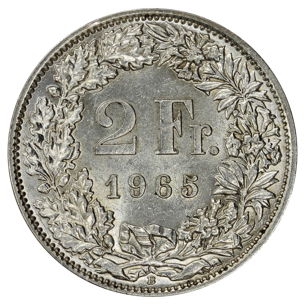 Switzerland 1965B 2 Francs Brilliant Uncirculated (MS63)
