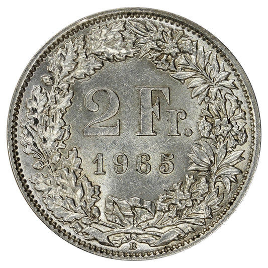 Switzerland 1965B 2 Francs Brilliant Uncirculated (MS63)
