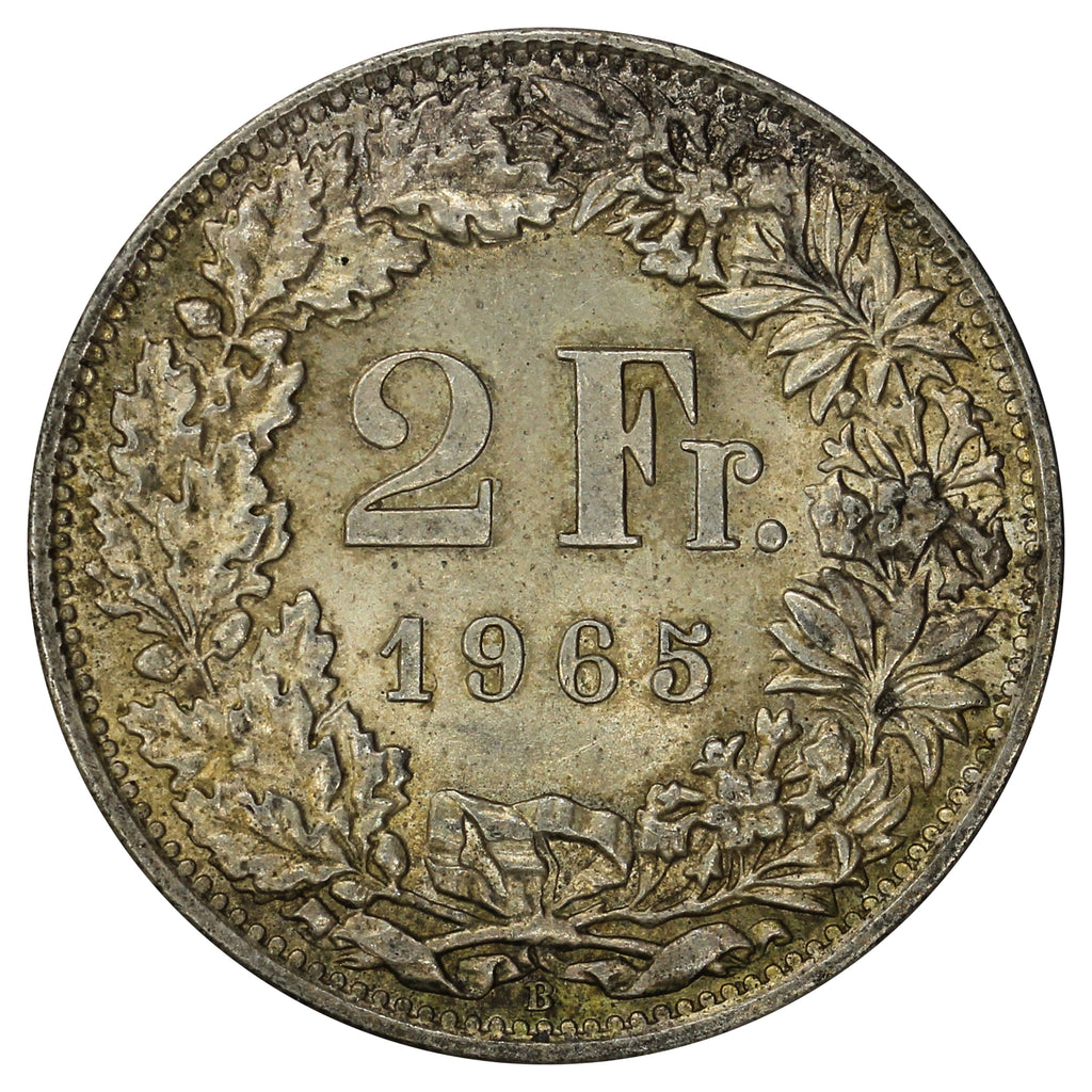 Switzerland 1965B 2 Francs Uncirculated (MS60)